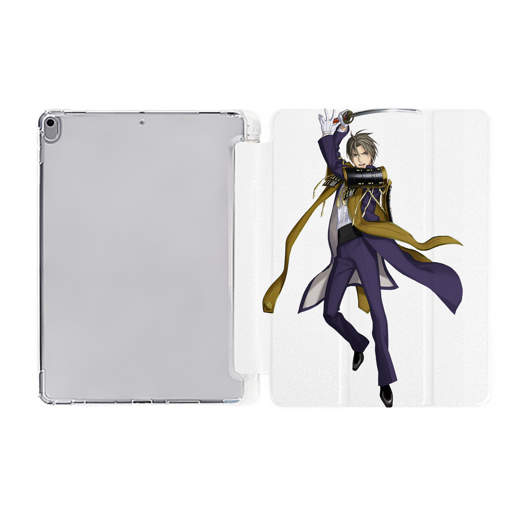 （画像用） 刀剣乱舞 Touken Ranbu IPad ケース ペン収納付き 三つ折りスタンド PUレザー×シリコン 対応機種9.5/10.5/10.9インチ